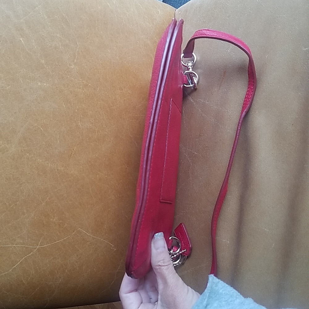 Coach Lyla Red Pebbled Leather Crossbody Bag - Picture 11 of 13